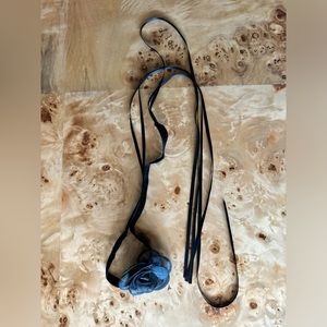 Velvet rose choker necklace